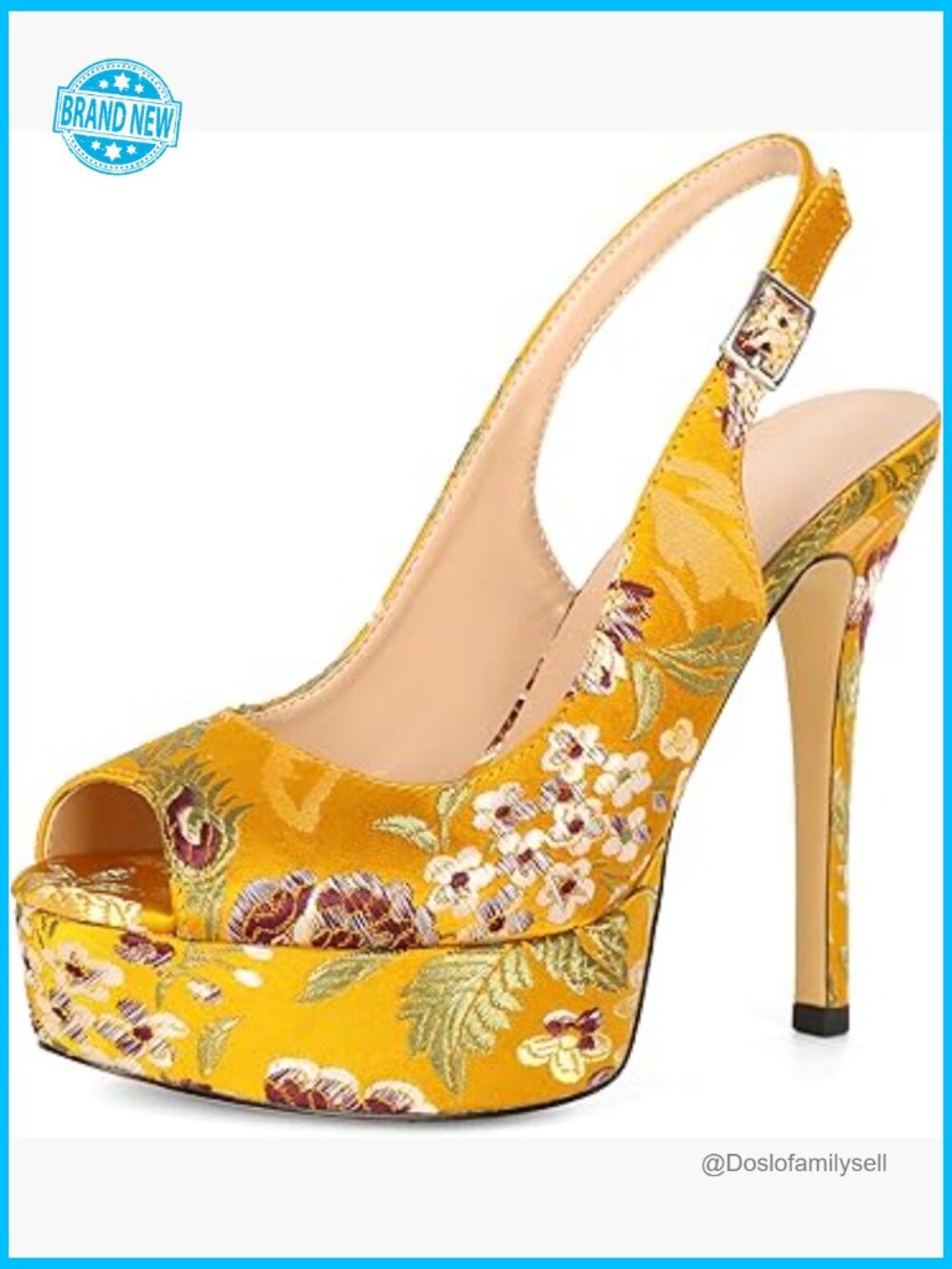 Peep Toe Slingback Heels Platform Stiletto Pumps Evening Party Dressy